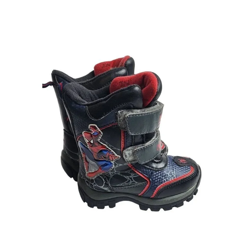Marvel Spiderman Toddler Size 7 Winter Boots